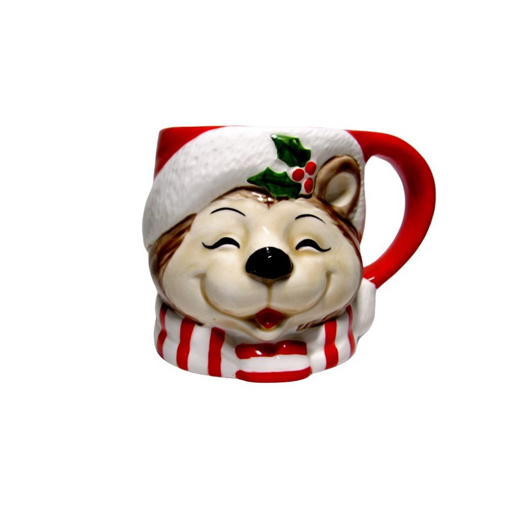 Fitz & Floyd Christmas Mug Santa Bear Mug 1971 Roman Numerals Date Mid C…